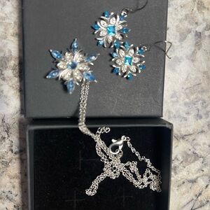 Elegant Silver and Blue Jewelry Set